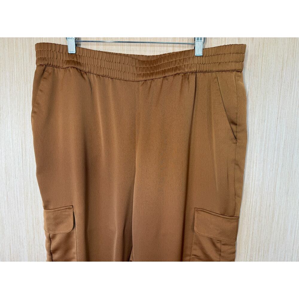 Banana Republic Satin Finish Cargo Jogger Pants Womens Size XL Bronze Casual - Picture 3 of 12